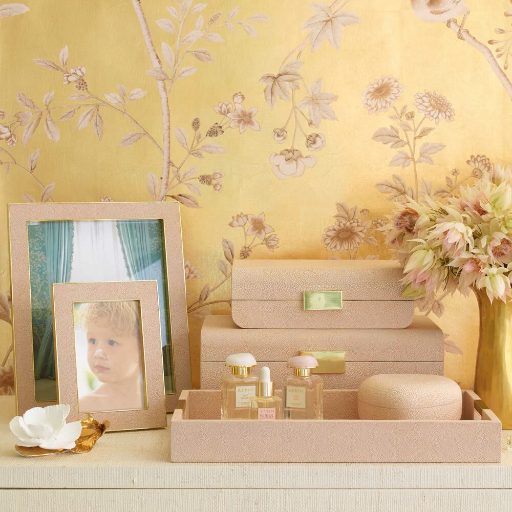 Aerin Blush Shagreen Heart Box - Image 3