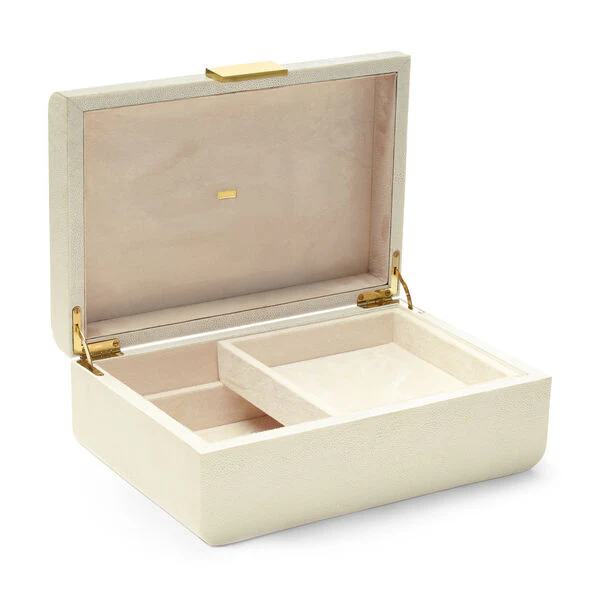 Aerin Shagreen Cream Jewelry Box - Image 2