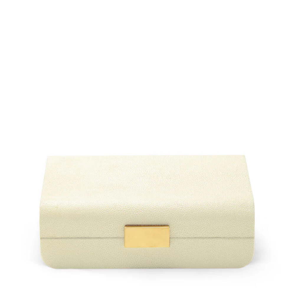 Aerin Shagreen Cream Jewelry Box - Image 3