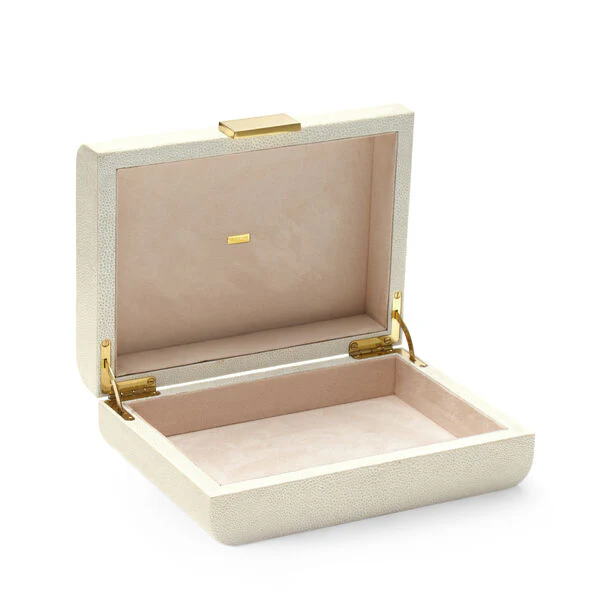 Aerin Shagreen Cream Jewelry Box - Image 4