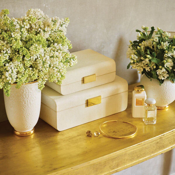 Aerin Shagreen Cream Jewelry Box - Image 5