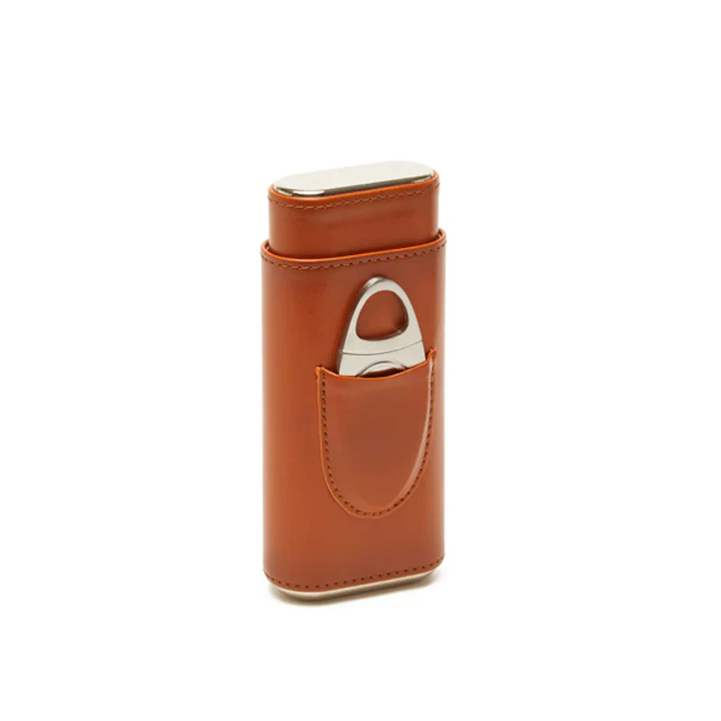 Ashton 3-Cigar Leather Case with Cutter - Image 3