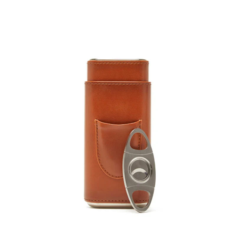 Ashton 3-Cigar Leather Case with Cutter - Image 4