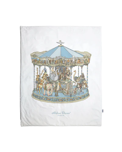 Atelier Choux Reversible Quilt Carousel Blue/ Hot Air Balloon - Image 3