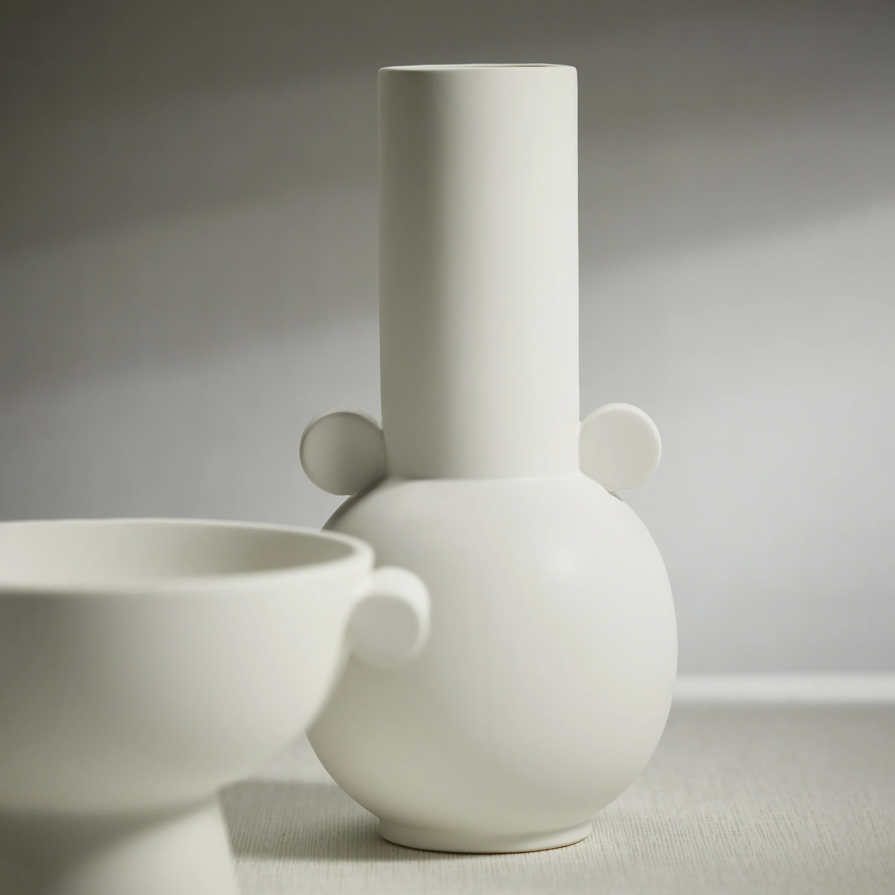 Baden Matte White Ceramic Vase - Image 2