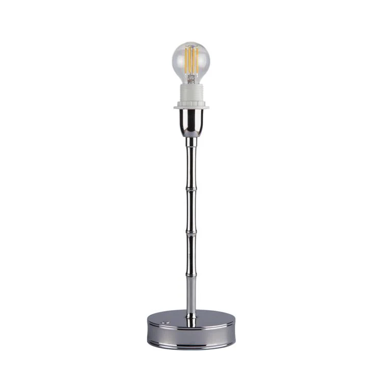 Bamboo Lamp with Silver Base