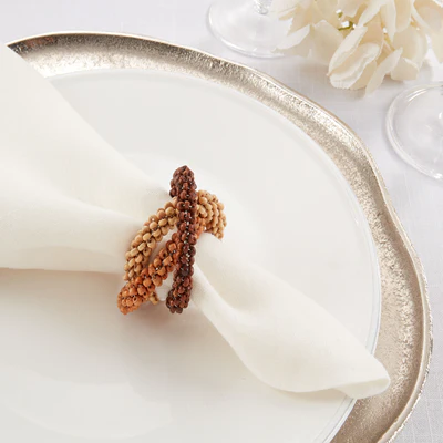 Beaded Interlock Napkin Ring 4 PC - Image 3