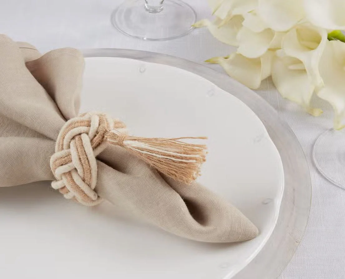 Braided Tassel Napkin Ring 4PC - Image 2
