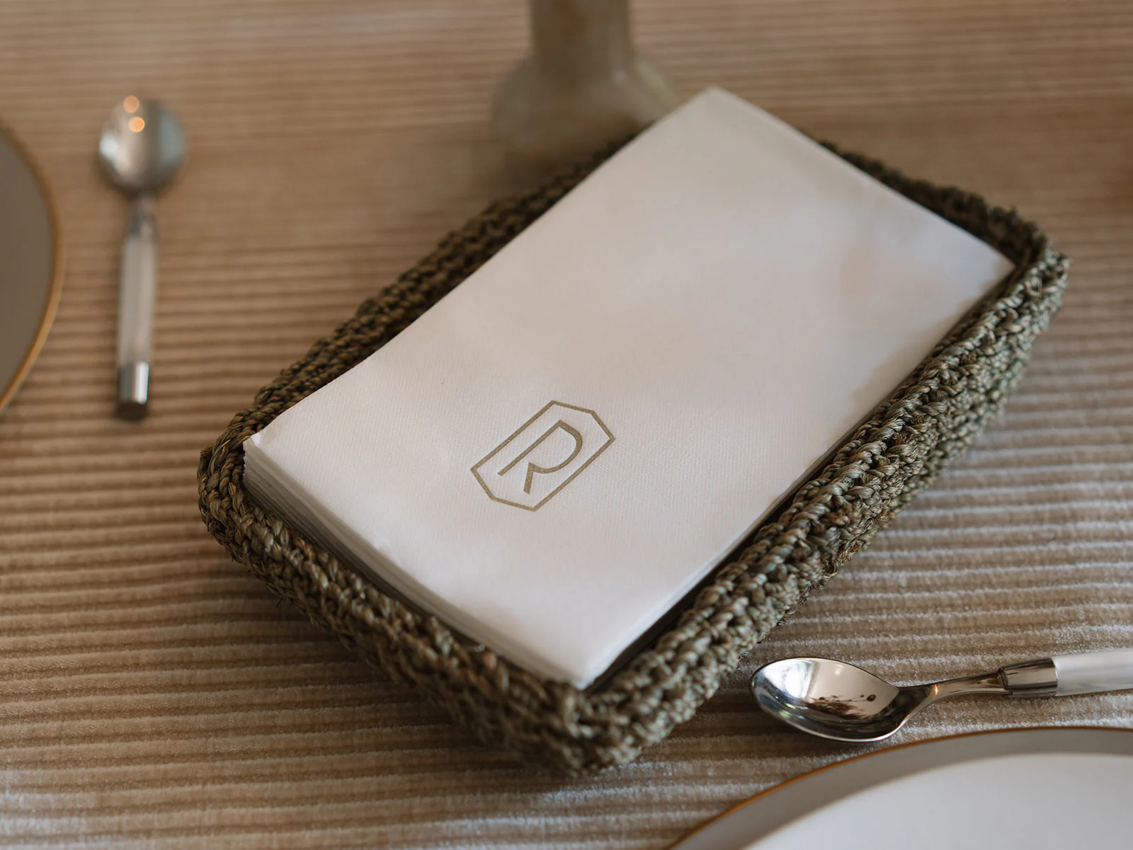 Chelston Taupe Quad Napkin Gift Set - Image 3