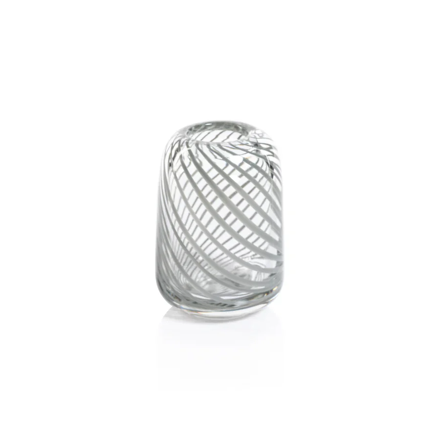 Claire Clear Bud Vase with Sea Green Swirl - Image 5