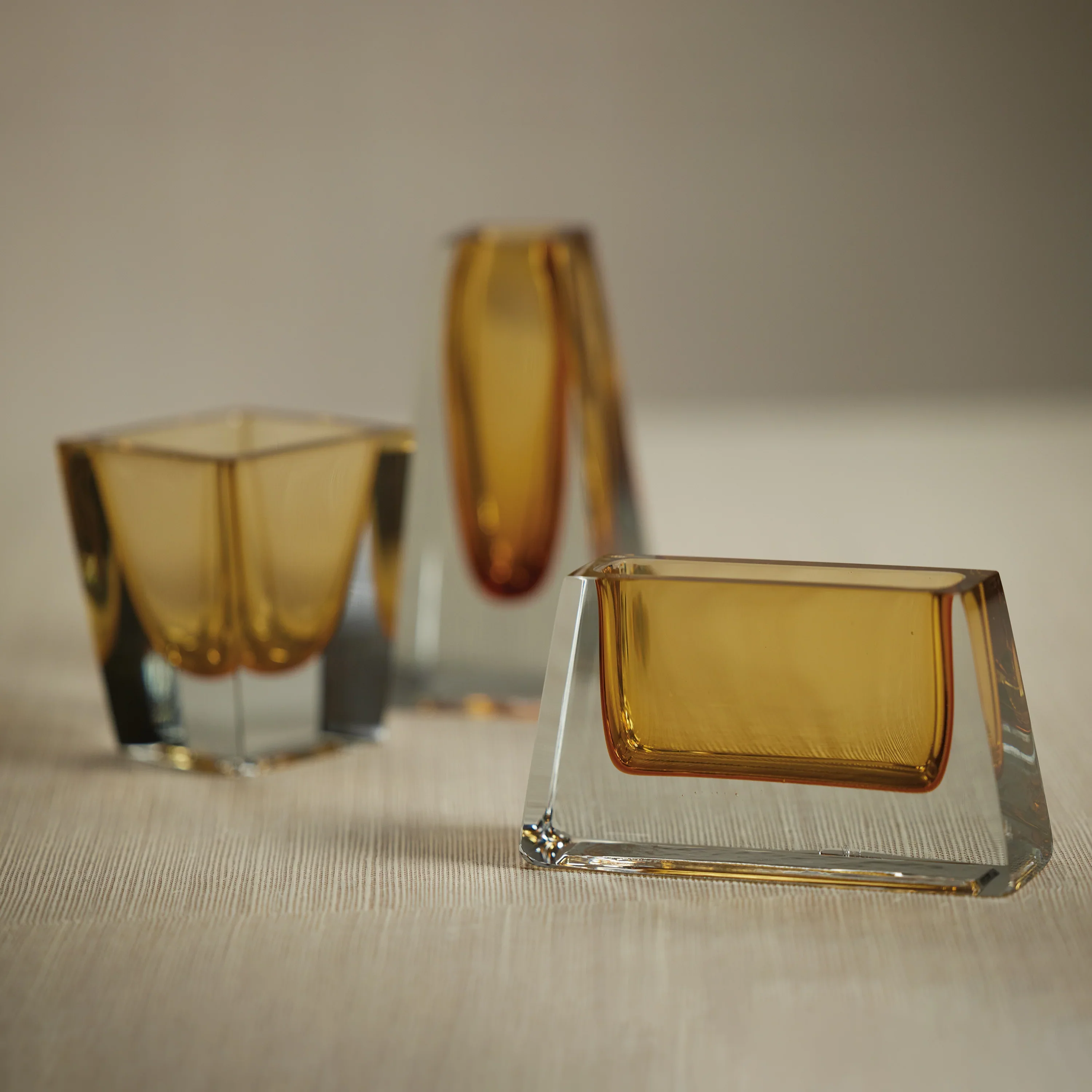 Corinthia Polished Glass Vase Amber Tall - Image 2