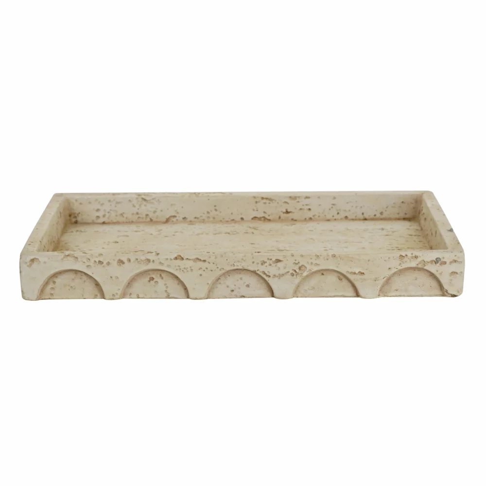 Decorative Cement Tray with Wave - Image 3