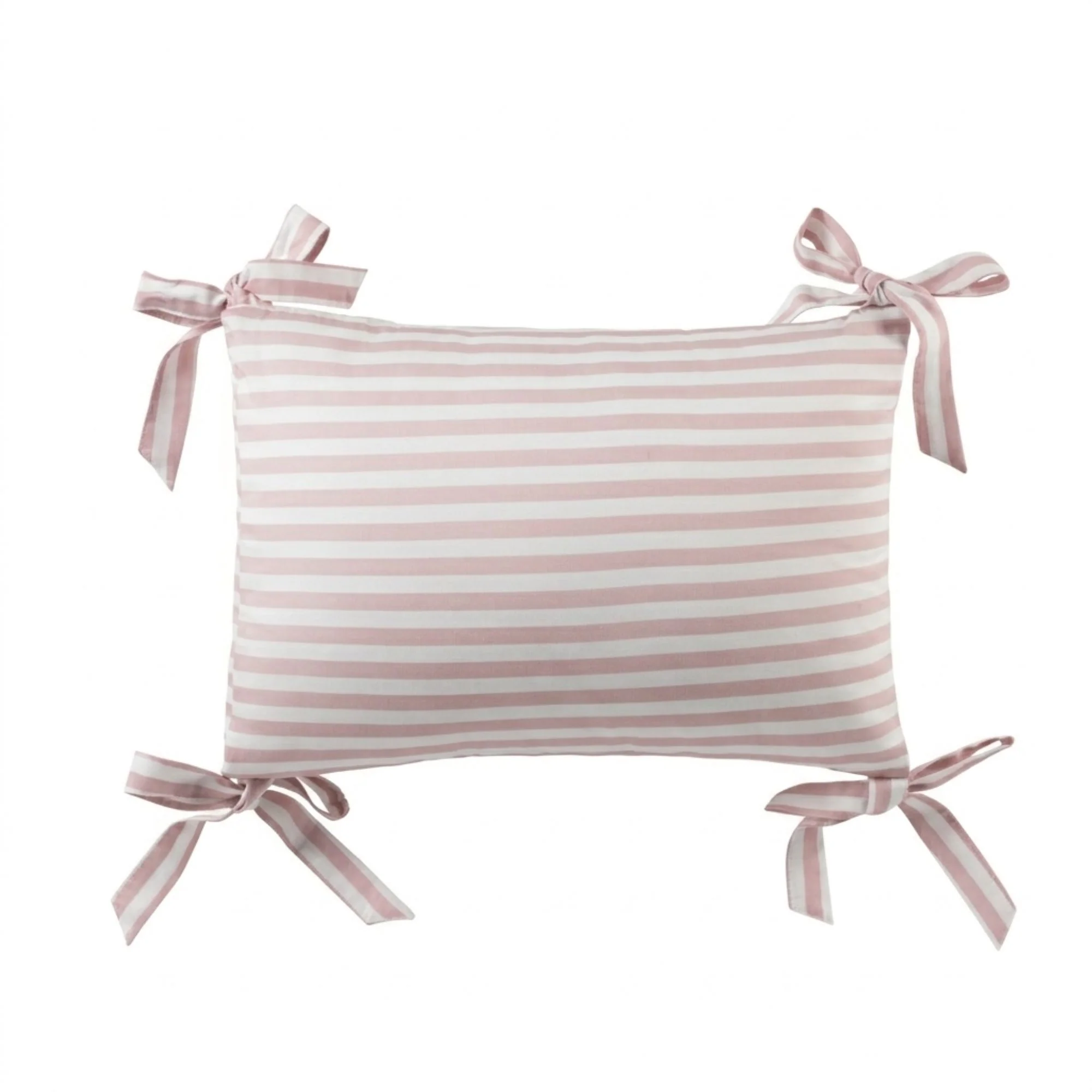 DH Block Stripe Pillow with Bows - Image 2