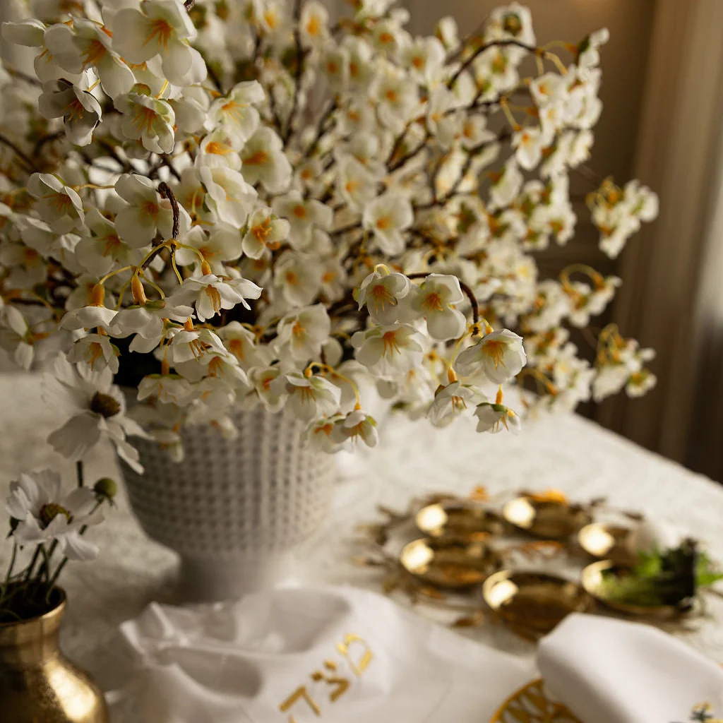 DH Cherry Blossom in Beaded Ceramic Pedestal Vase - Image 2