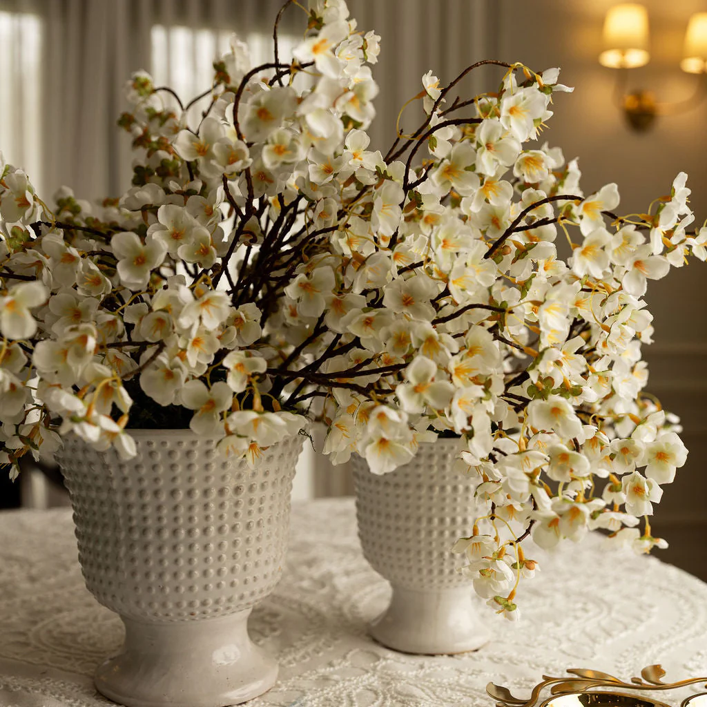DH Cherry Blossom in Beaded Ceramic Pedestal Vase - Image 3