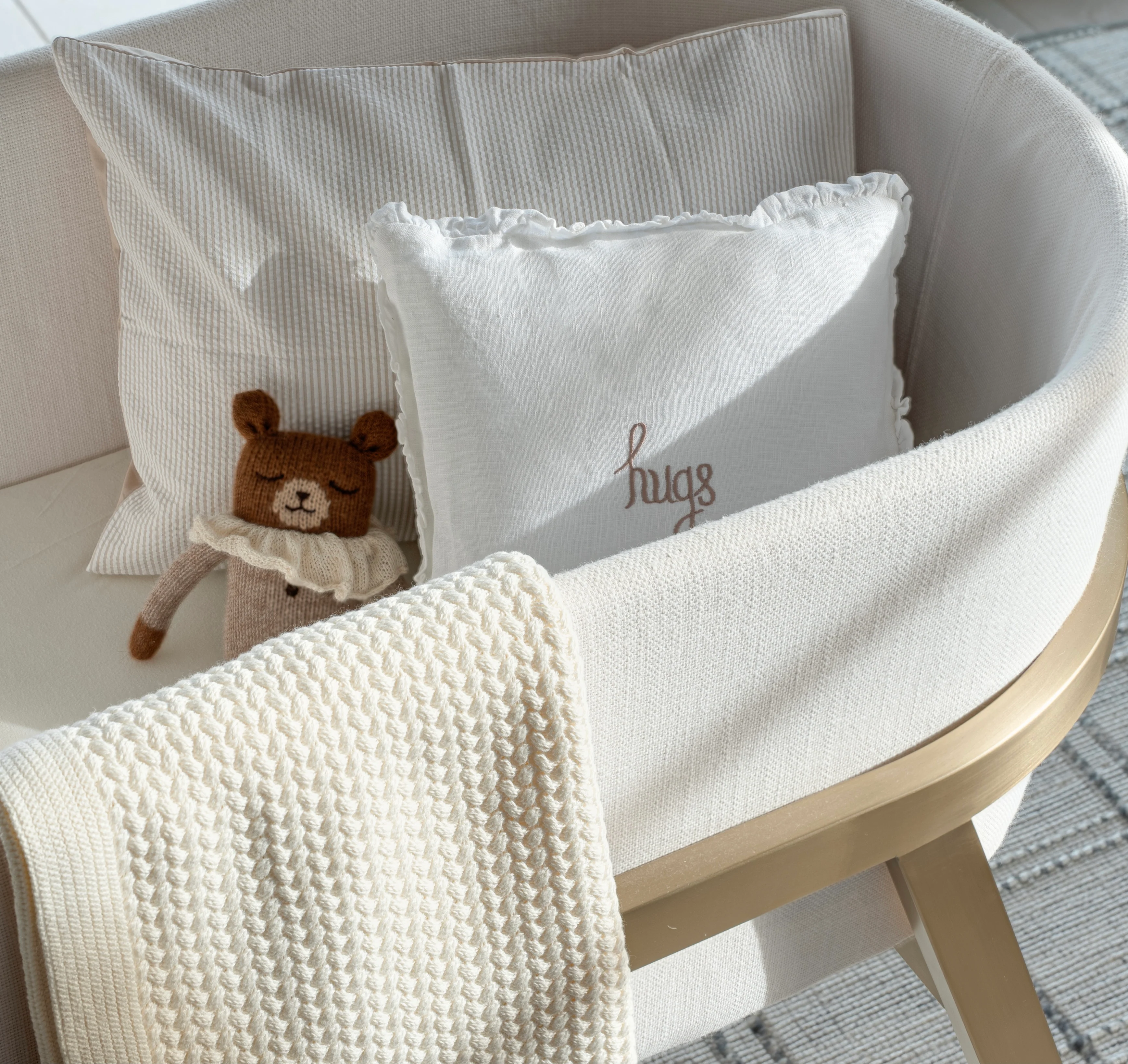 DH Herringbone Cream Baby Blanket - Image 3