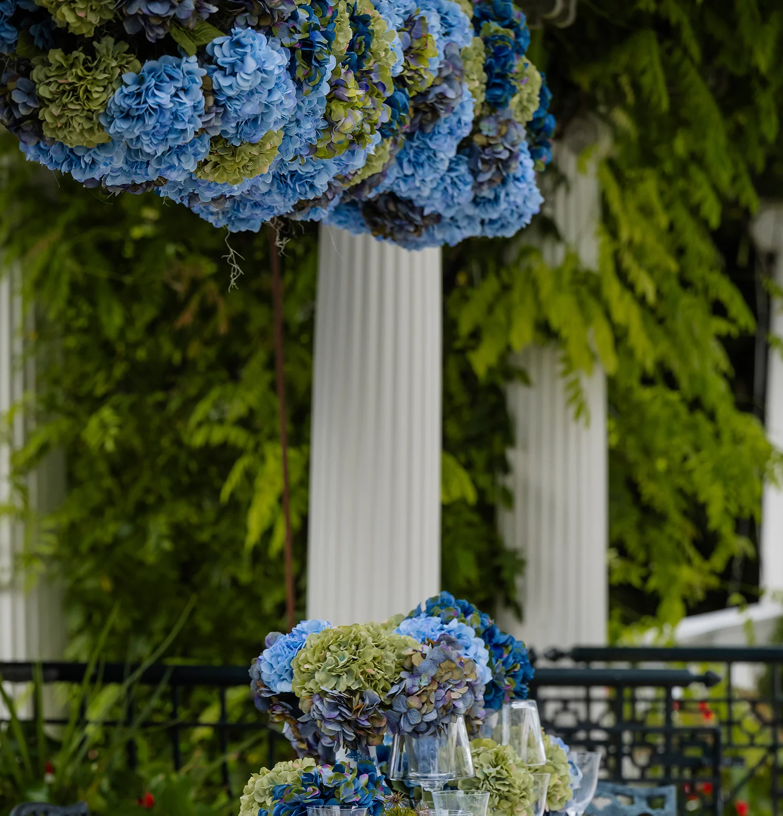 DH Blue Bloom Hydrangea Chandelier - Image 3