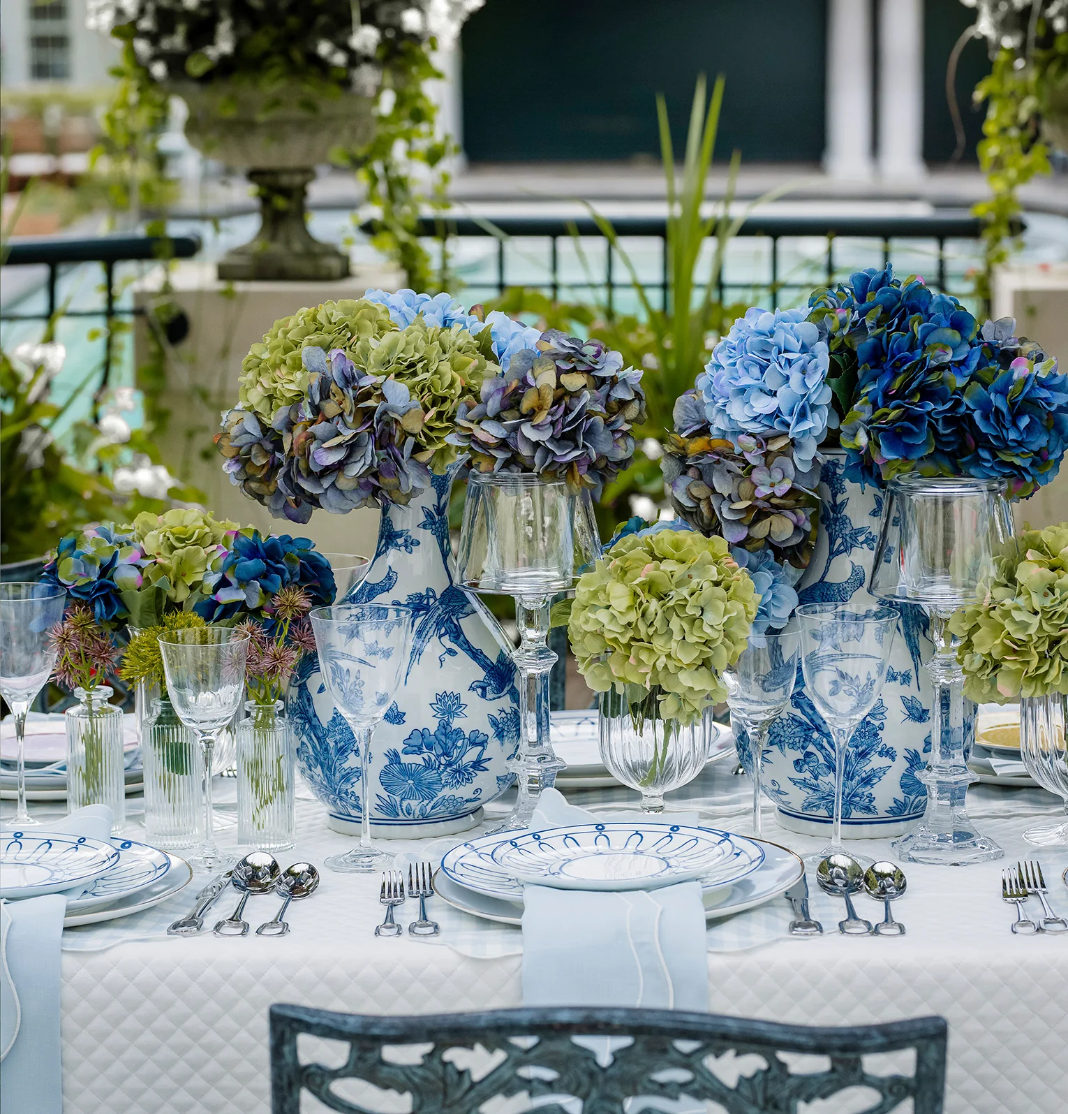 DH Blue Bloom Hydrangea Chandelier - Image 4