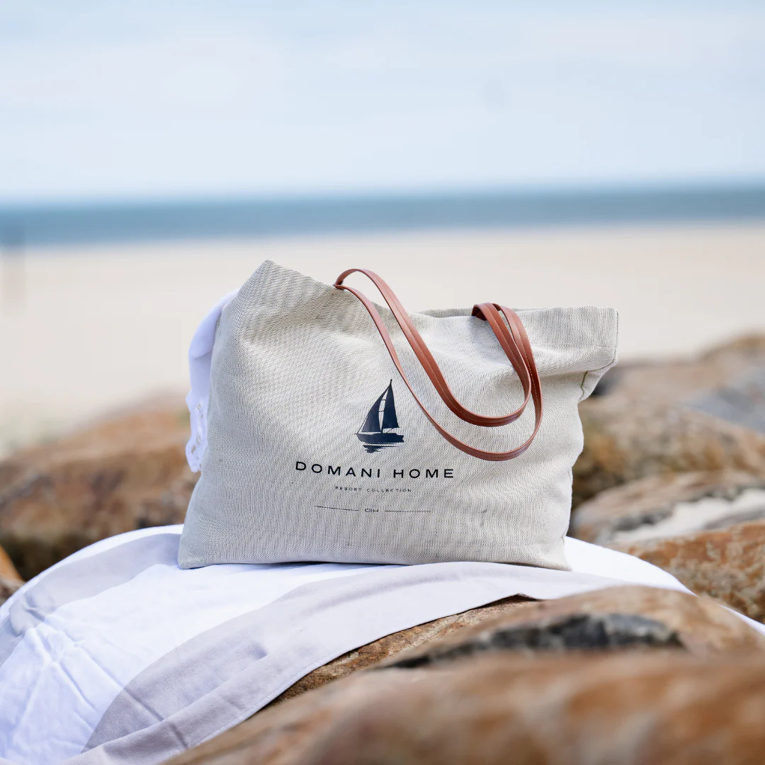 DH Resort Collection Canvas Leather Beach Tote - Image 4