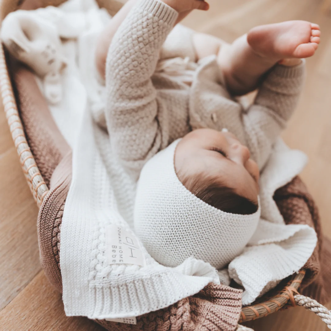 DH Transfer Herringbone Knit Baby Bonnet - Image 5