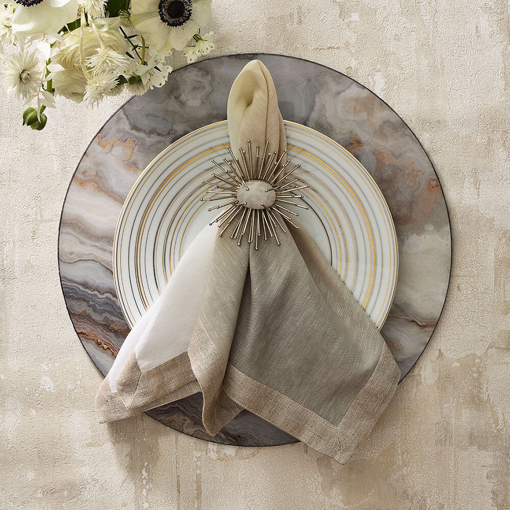 Kim Seybert Dip Dye Gray & Silver Napkin - Image 2