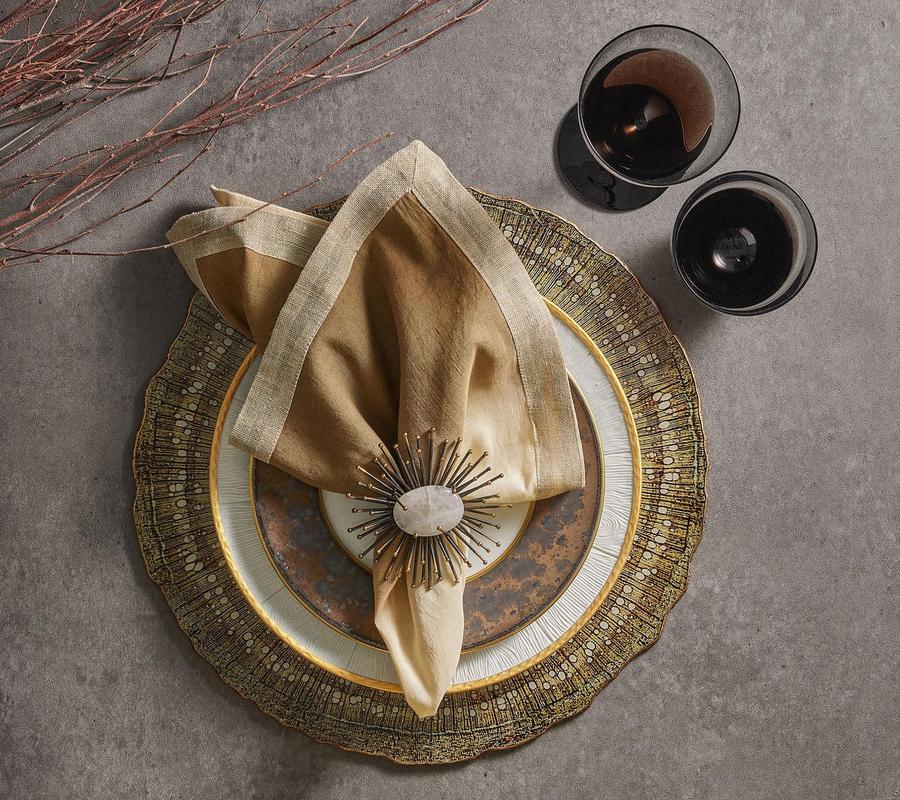 Kim Seybert Dip Dye Natural & Brown Napkin - Image 2