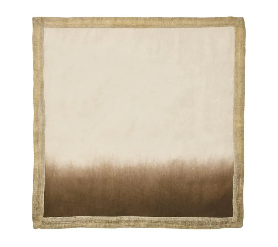 Kim Seybert Dip Dye Natural & Brown Napkin - Image 3