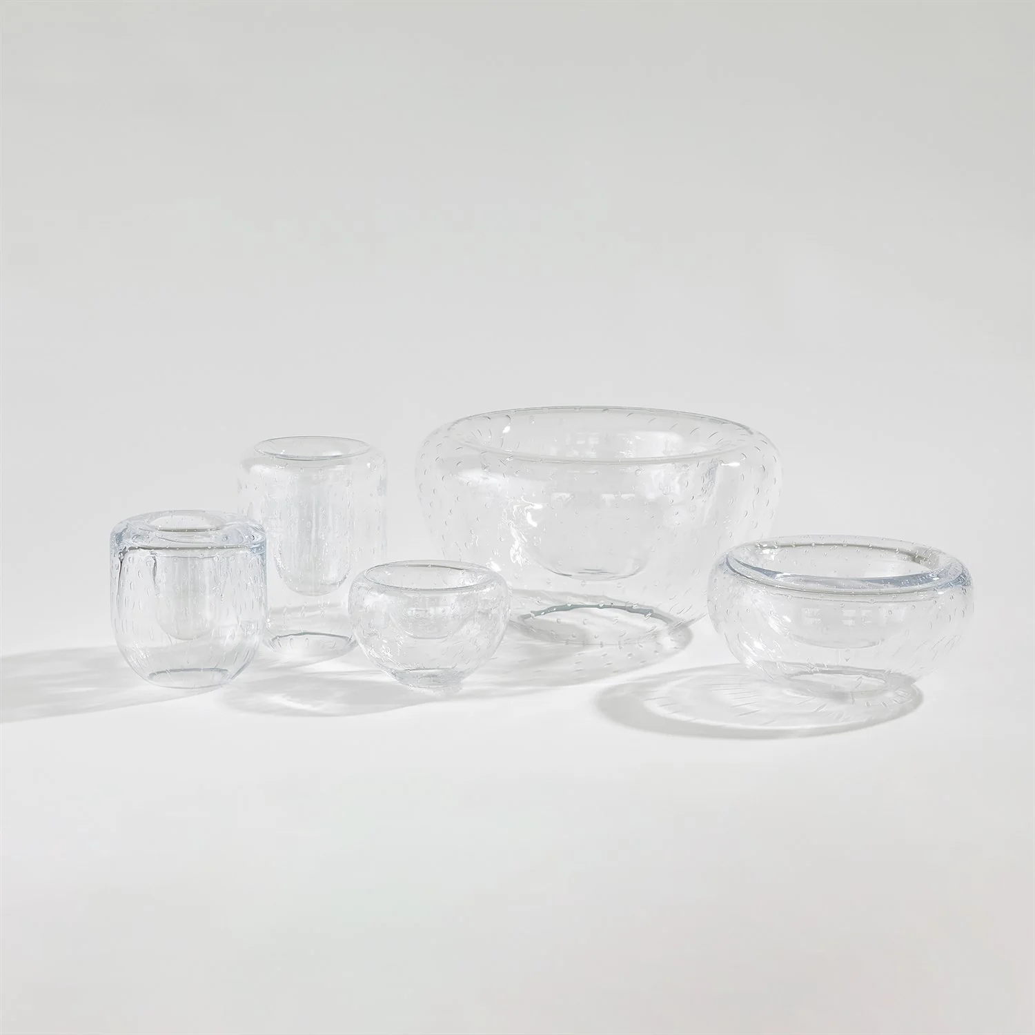 Double Take Vase - Clear Seeded