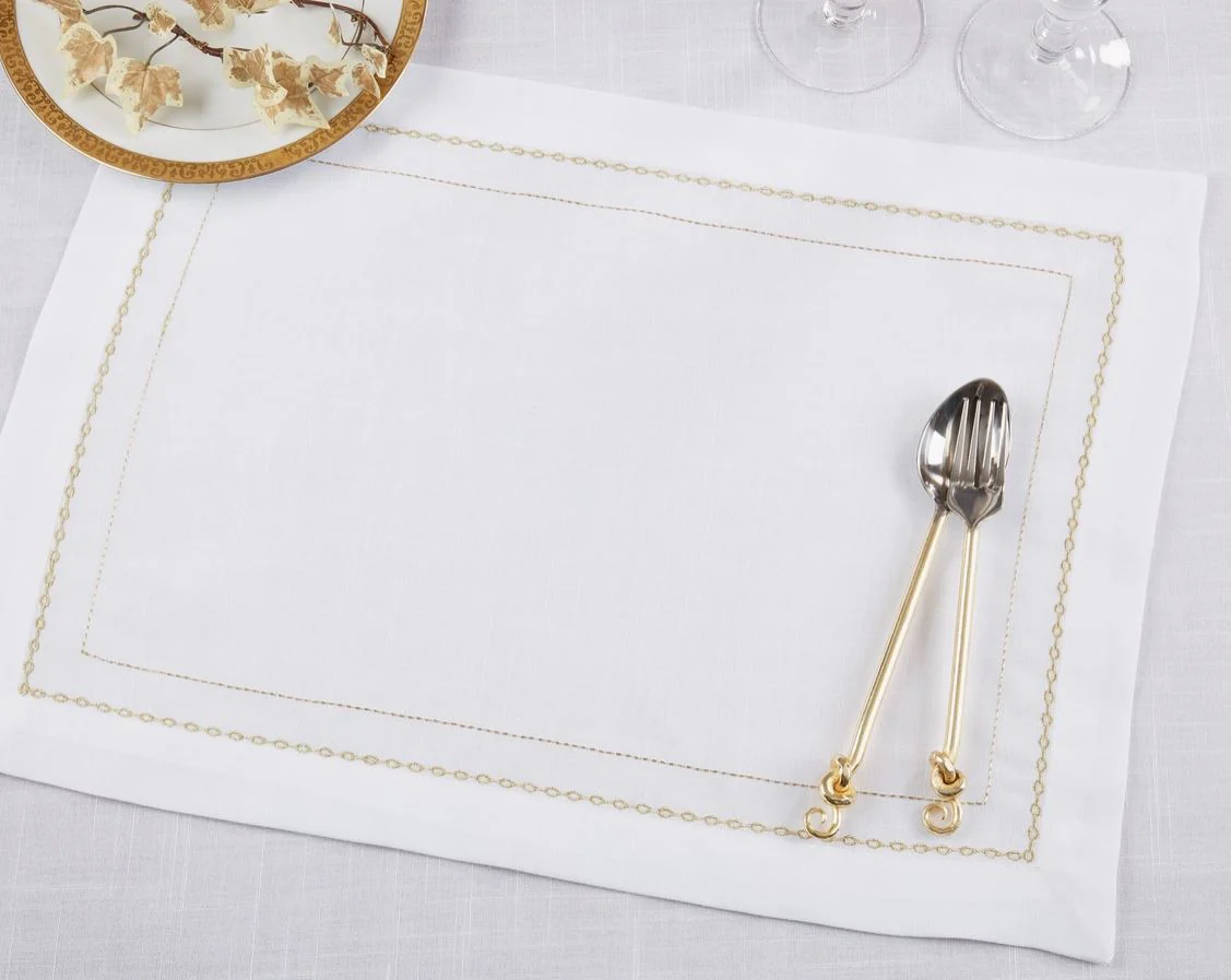 Embroidered Chainlink Placemat 4PC - Image 2