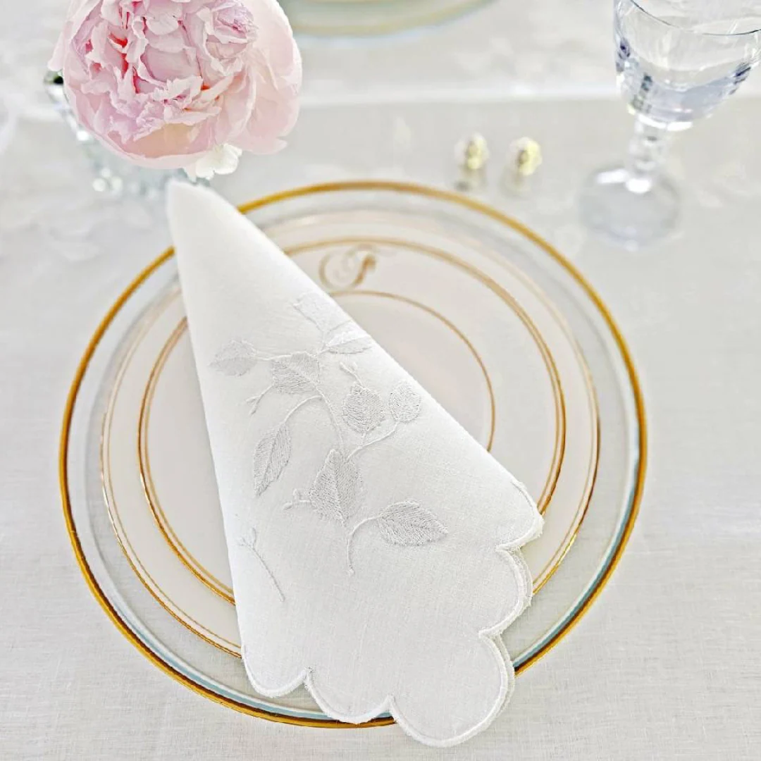 Embroidered Leaves Napkin - Image 2