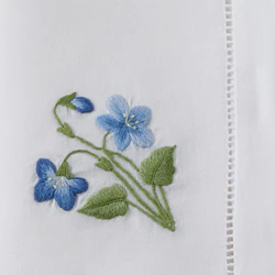 Embroidered Violet Hemstitch Napkin 6 Pack - Image 4