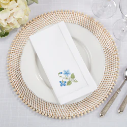 Embroidered Violet Hemstitch Napkin 6 Pack - Image 5