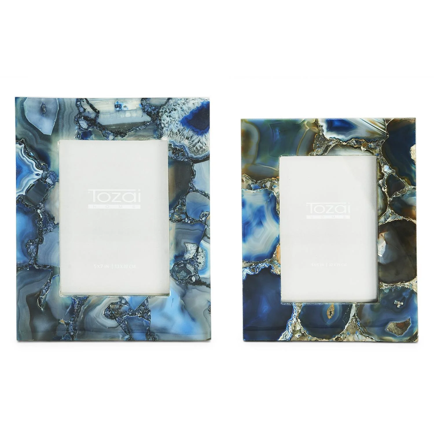 Set of 2 Genuine Blue Agate Photo Frame - Image 2