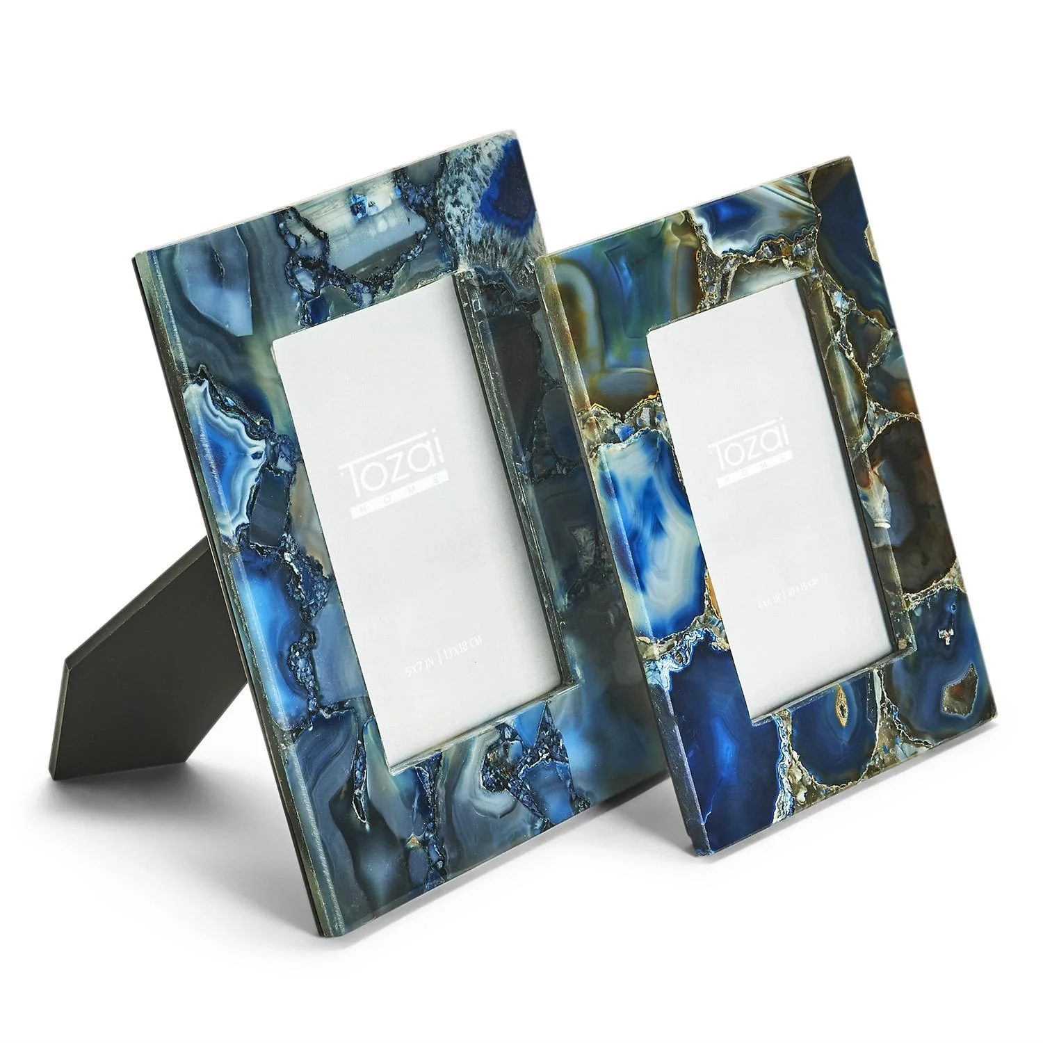 Set of 2 Genuine Blue Agate Photo Frame - Image 3