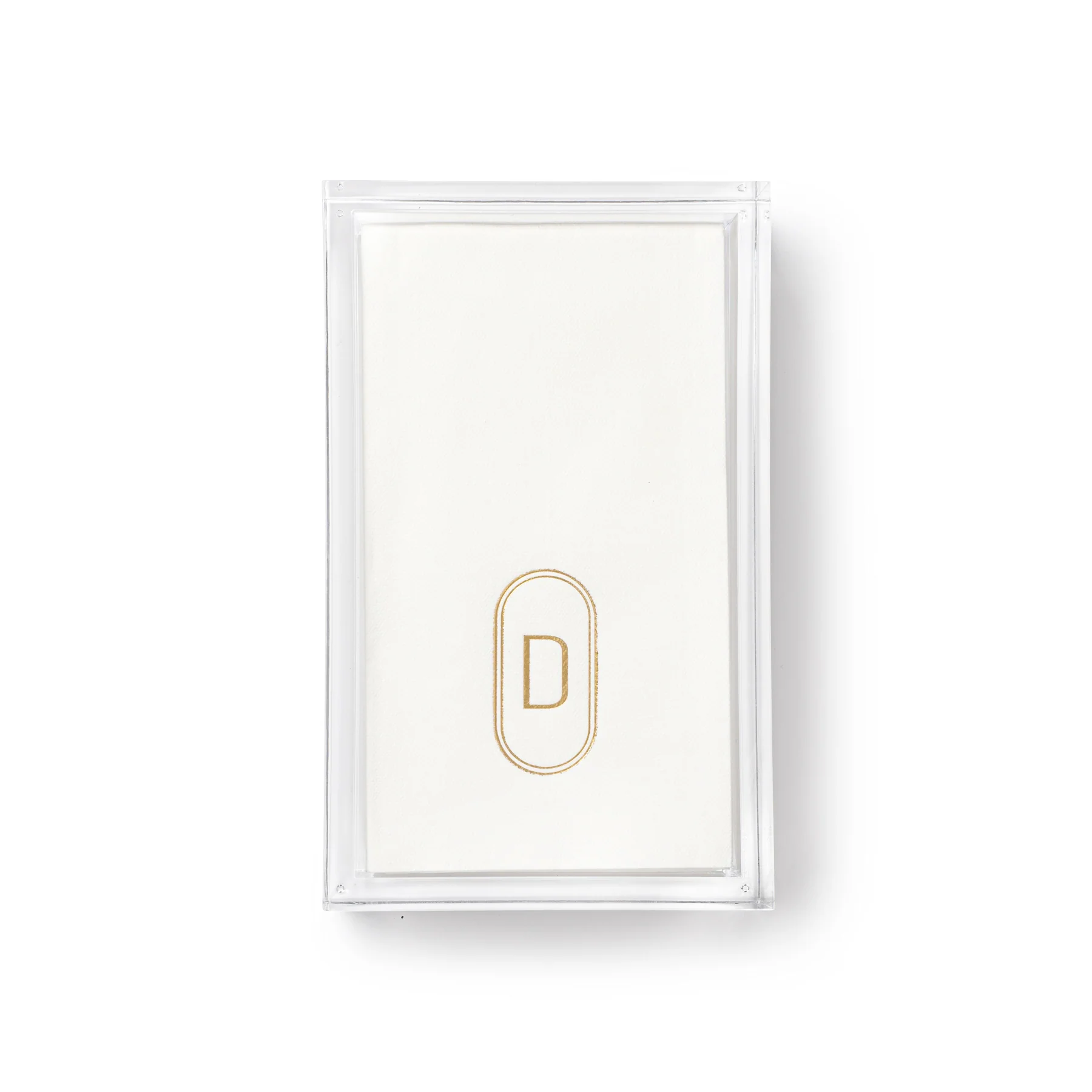 Gold Oval Napkins With Acrylic Tray Gift Set