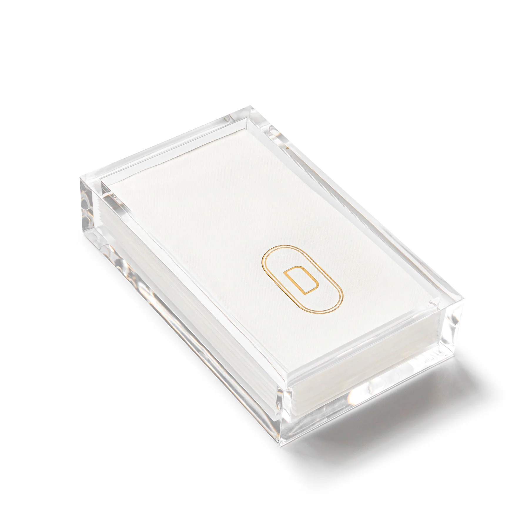Gold Oval Napkins With Acrylic Tray Gift Set - Image 4