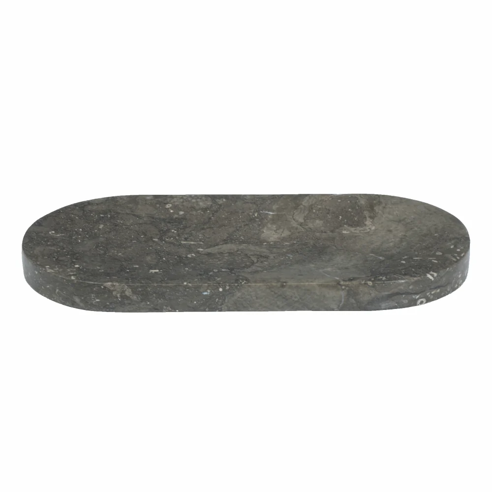 Gray Marble Oval Tray - Image 2