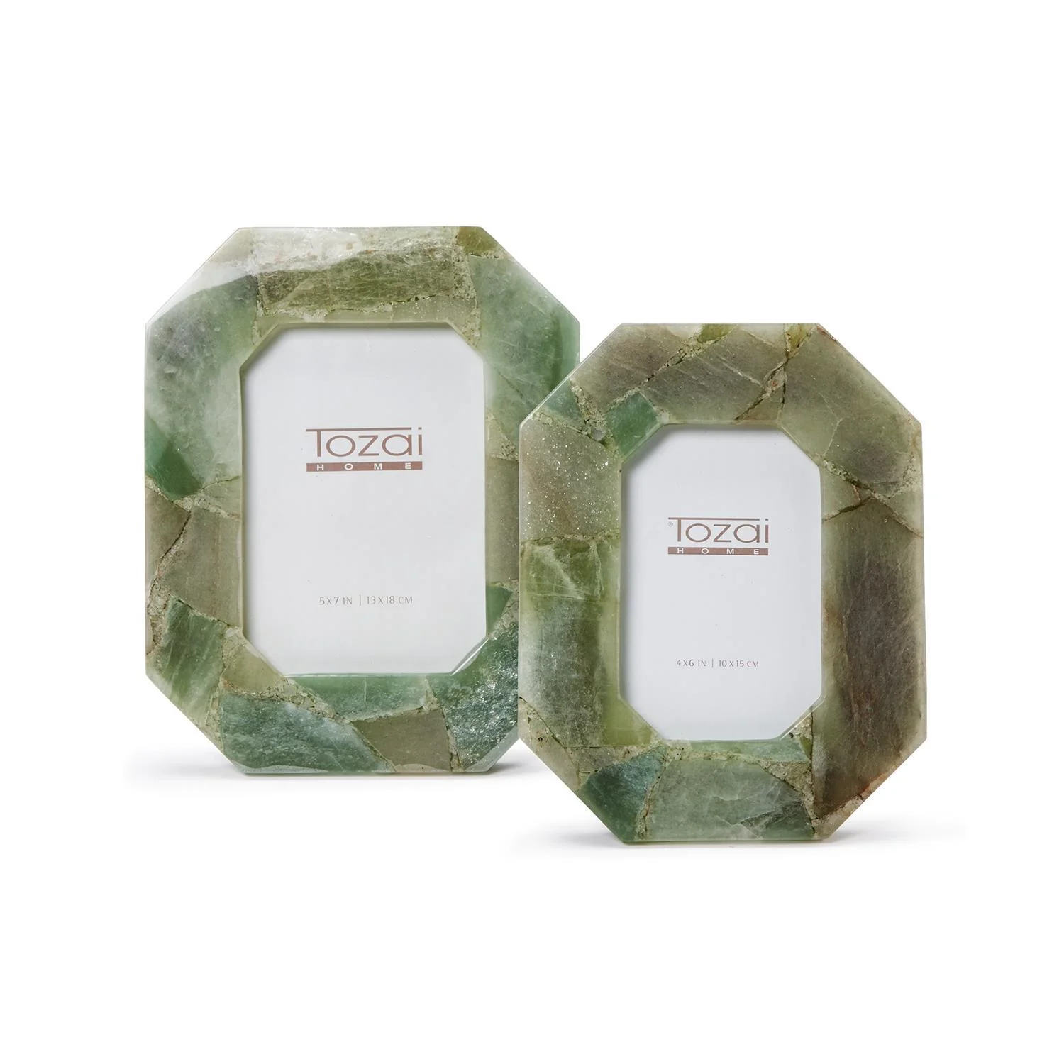 Green Quartz Octagon Photo Frame Set Of 2 - Image 3
