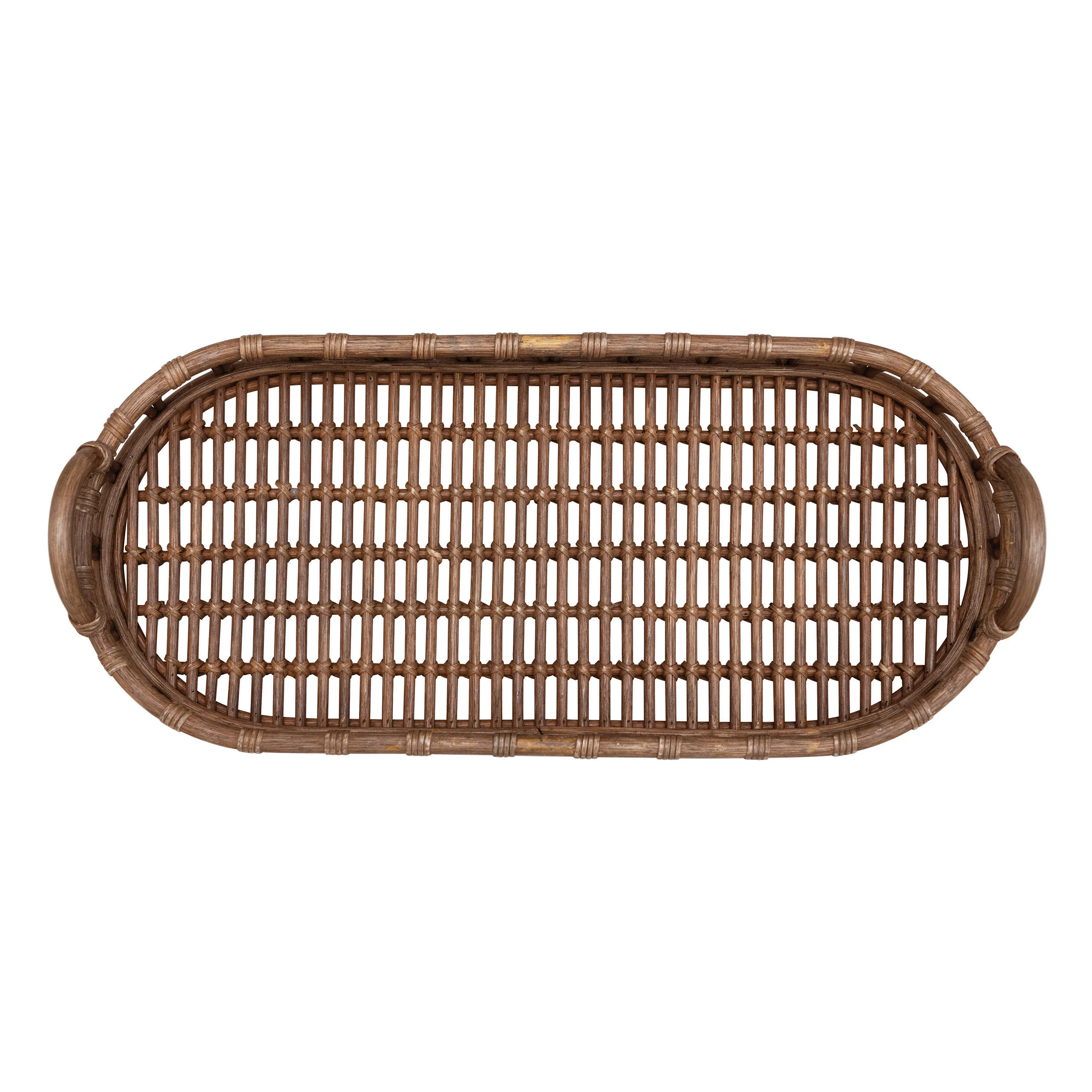 Hand-Woven Rattan Tray with Handles - Image 5
