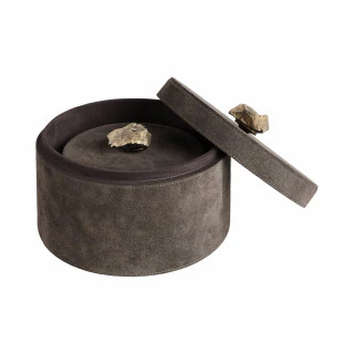 Harare Suede Boxes With Stone Knob Set of 2 - Image 3