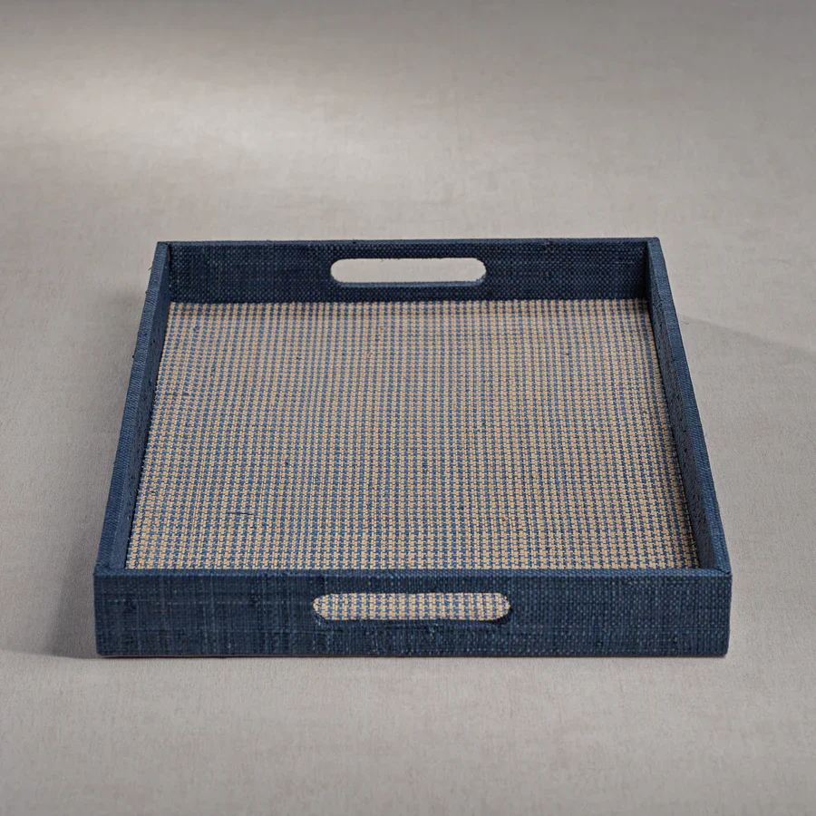 Houndstooth Raffia Tray - Image 3