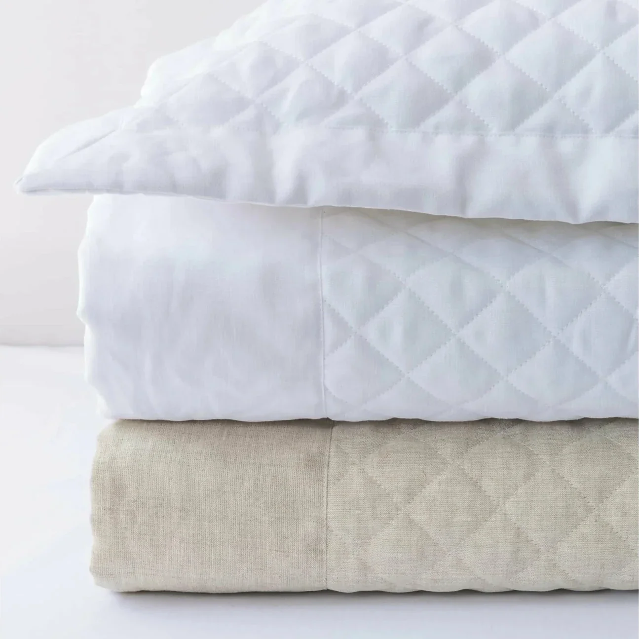 Hudson Linen Quilted Coverlet