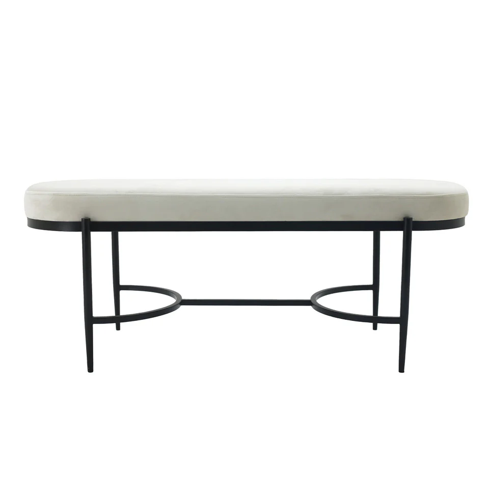 Kinross Cream Velvet Bench
