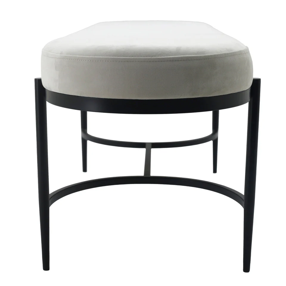 Kinross Cream Velvet Bench - Image 2