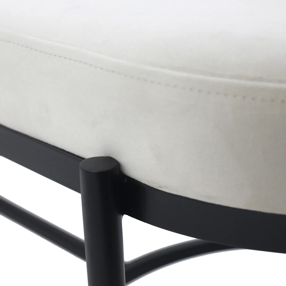 Kinross Cream Velvet Bench - Image 4
