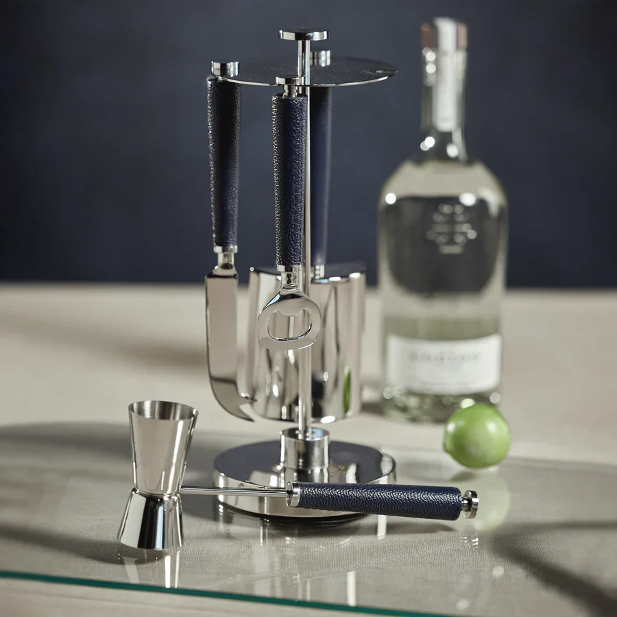 Laguna Nickel & Leather Bar Tool Set - Image 4