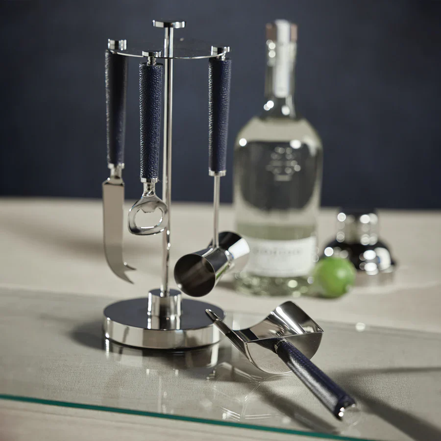 Laguna Nickel & Leather Bar Tool Set - Image 5