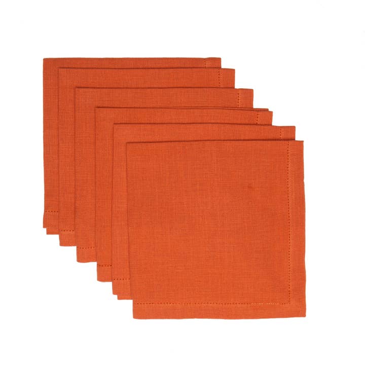 Linen Hemstitch Napkins Set of 6 - Image 2