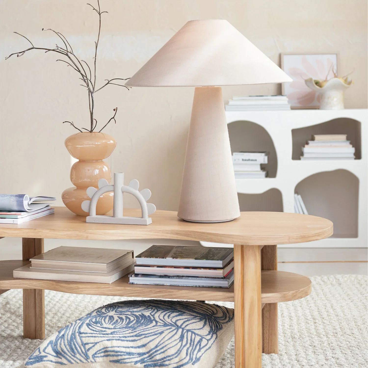 Linen Table Lamp With Shade & Inline Switch - Image 2