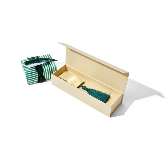 Skeem Merriment Brass Matchbox with Evergreen Tassel - Image 2